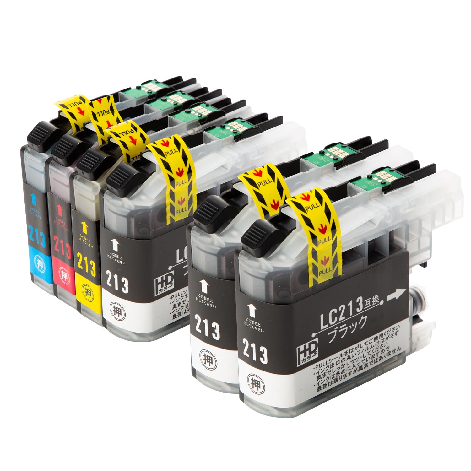 Amazon.co.jp: ブラザー用互換 LC213 4色＋黒2個 ブラック/シアン